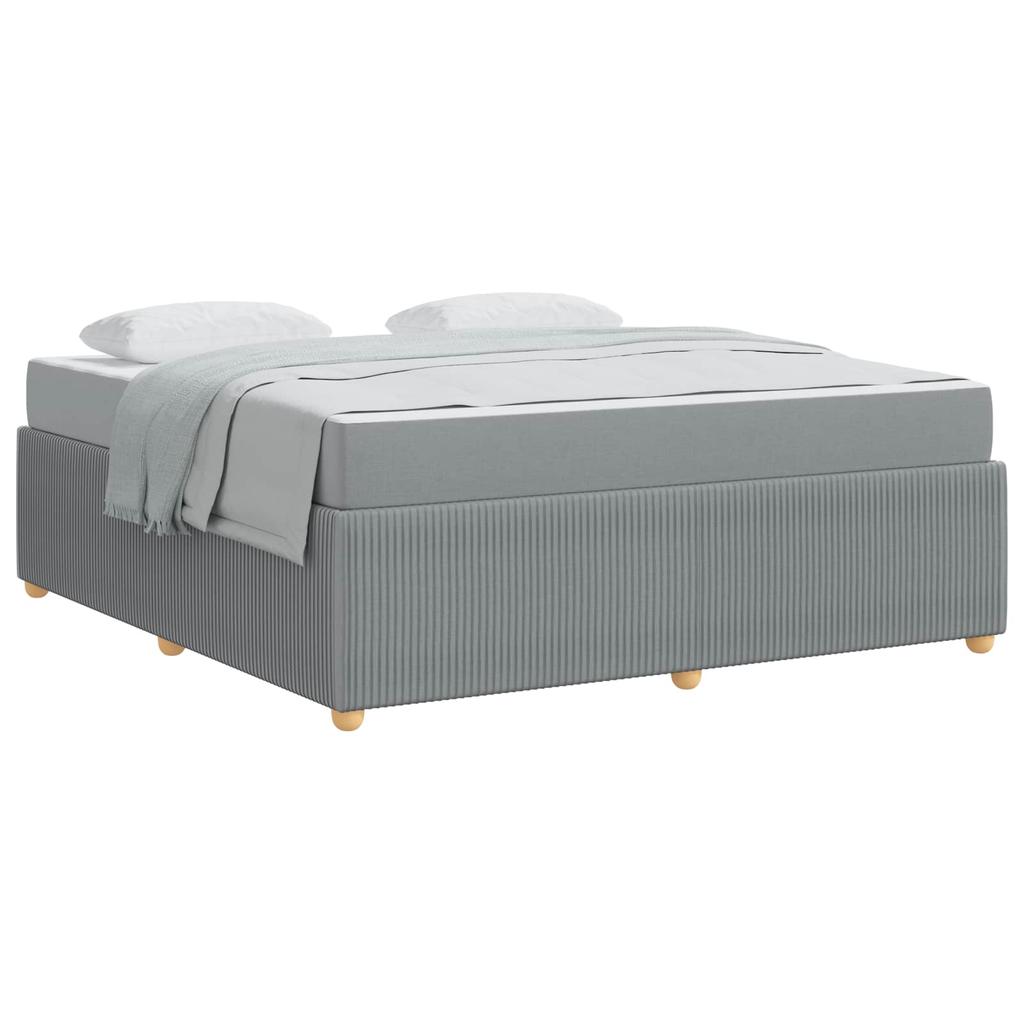 Bed Frame with Mattress Light Grey 180 X 200 Cm Fabric