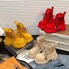 Fashion Versatile Frosted Big Head Martin Boots Women's Popular 2025 Autumn New Su Motorcycle Boots Short Rhubarb Boots Women's