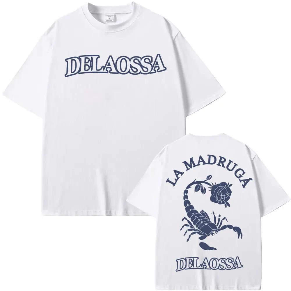 Rapper Delaossa La Madruga Tour Merch T-shirts Men Women High Street Fashion Hip Hop T Shirt Oversized Short Sleeve T-shirt