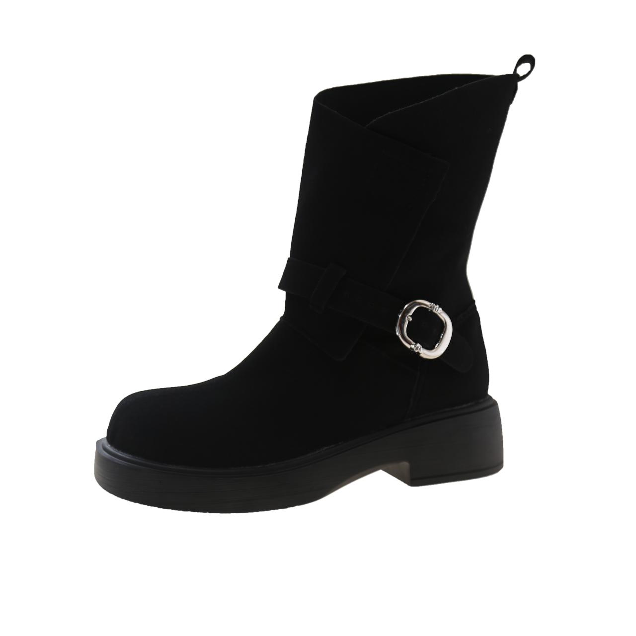 

Мода Улица Зима Однотонный 2024 Горячая Распродажа Новые Женские Ботинки Модные Короткие Плюшевые Круглый Носок Износостойкая Обувь для Женщин 40 чёрный