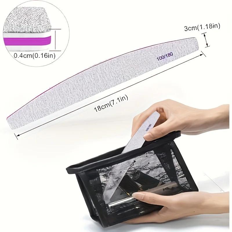 2/5/10/20pcs 100/180 Grits Nail Files and Buffers Professional Double Sided Emery Boards Manicure Tool for Acrylic Nails