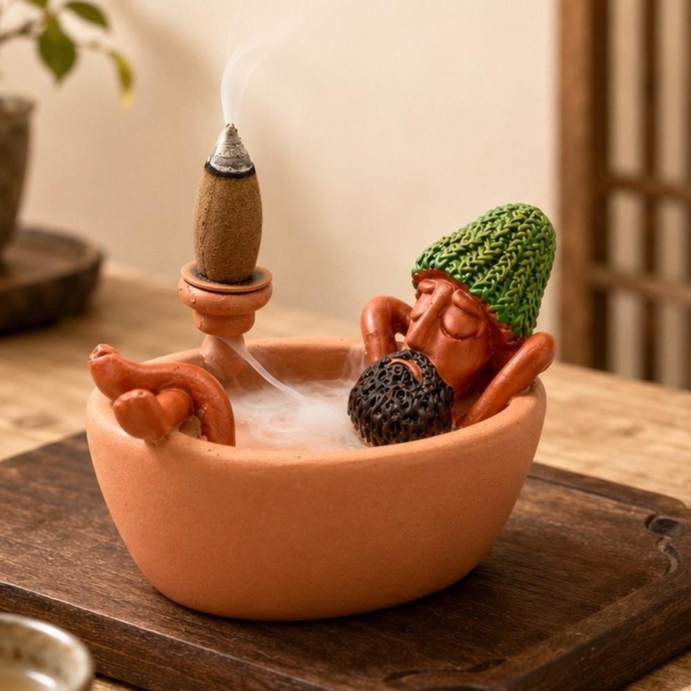 Resin Bathtub Backflow Incense Burner Ash Collection Tray Cone Incense Holder Living Room