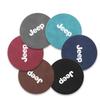 Heat Insulation Genuine Leather Car Cup Holder Coaster with Jeep Logo for Renegade Wrangler Grand Cherokee Auto Accessory ALP1