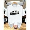European Size Summer Men's Casual T-Shirt, Street Style, Sports Car Print, Short Sleeve Top