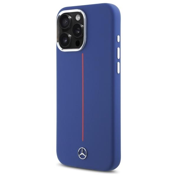 Mercedes Mehmp16X23Sumrv Iphone 16 Pro   Max 6.9 Granatowy/Navy Hardcase Silicone Red Stripe Magsafe