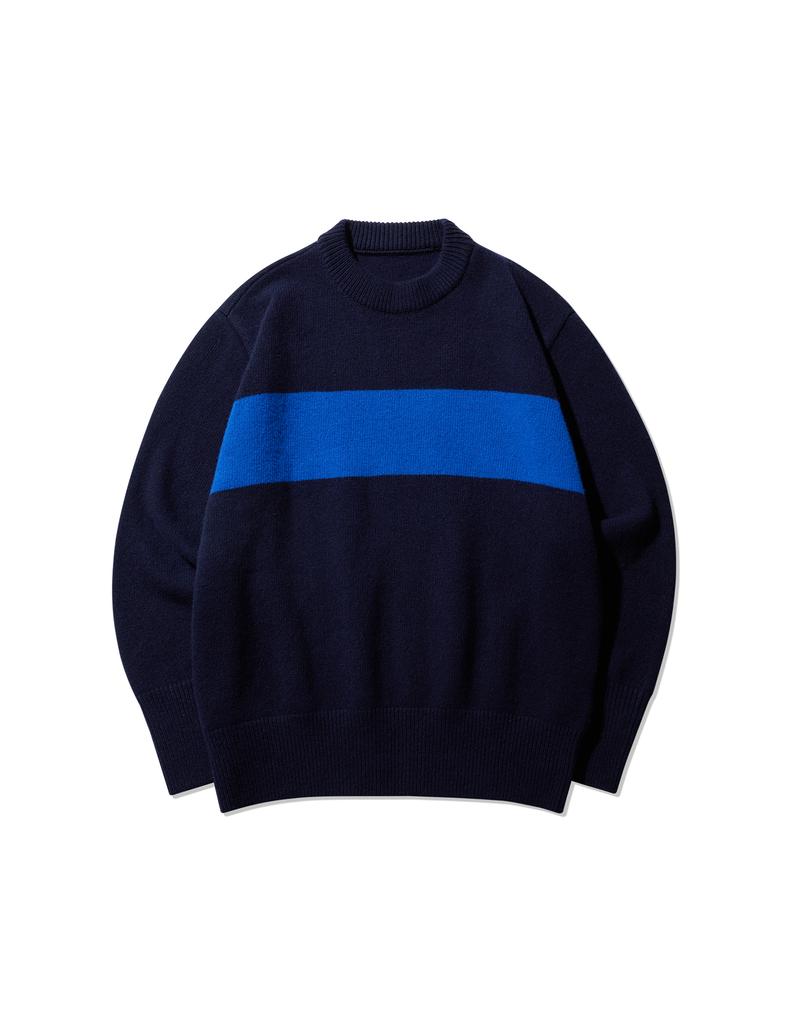 NAMERCLOTHING Fisherman Wool Sweater Navy