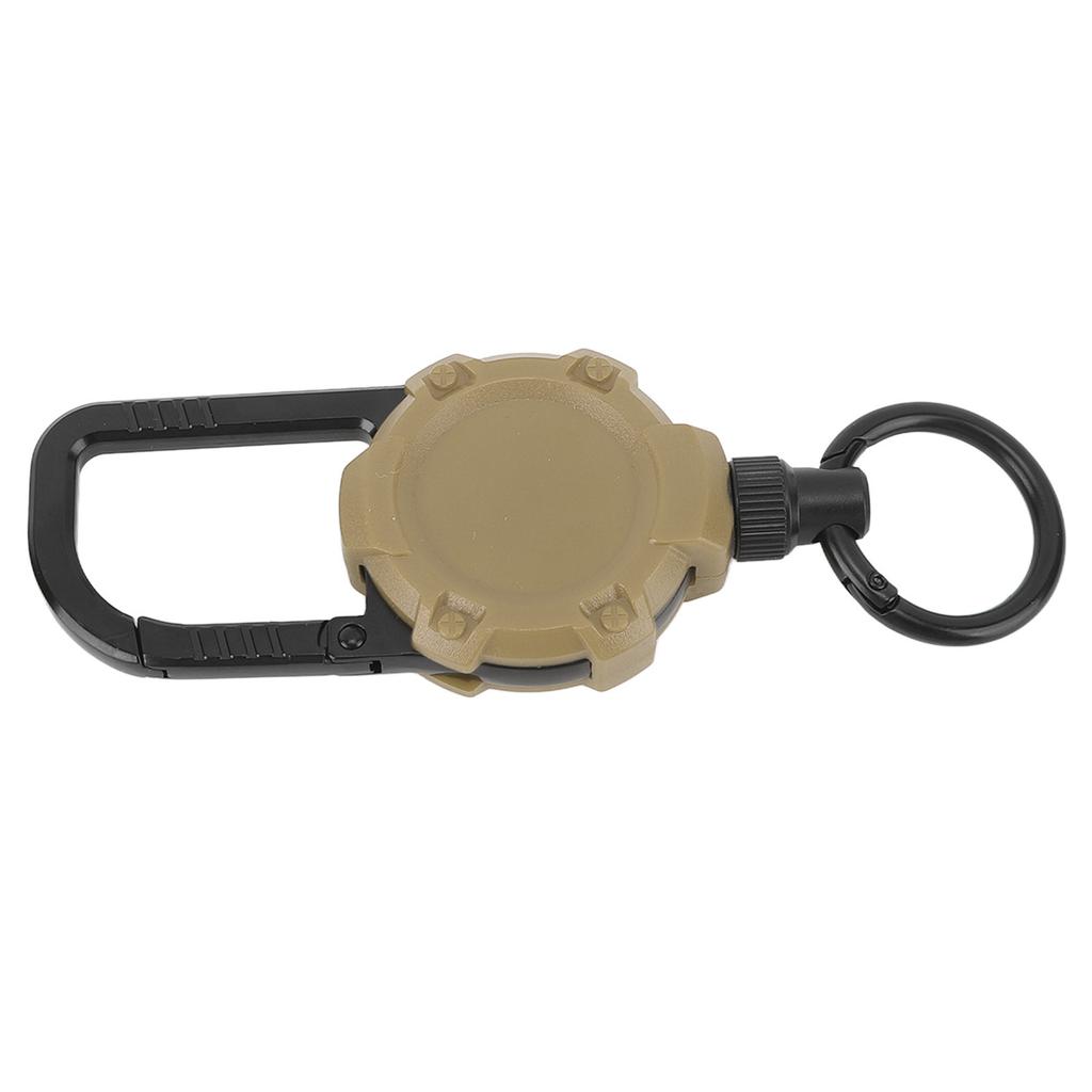 Magnetic Retractable Keychain Stainless Steel Wire Easy Pull Buckle Carabiner Key Chain Tan