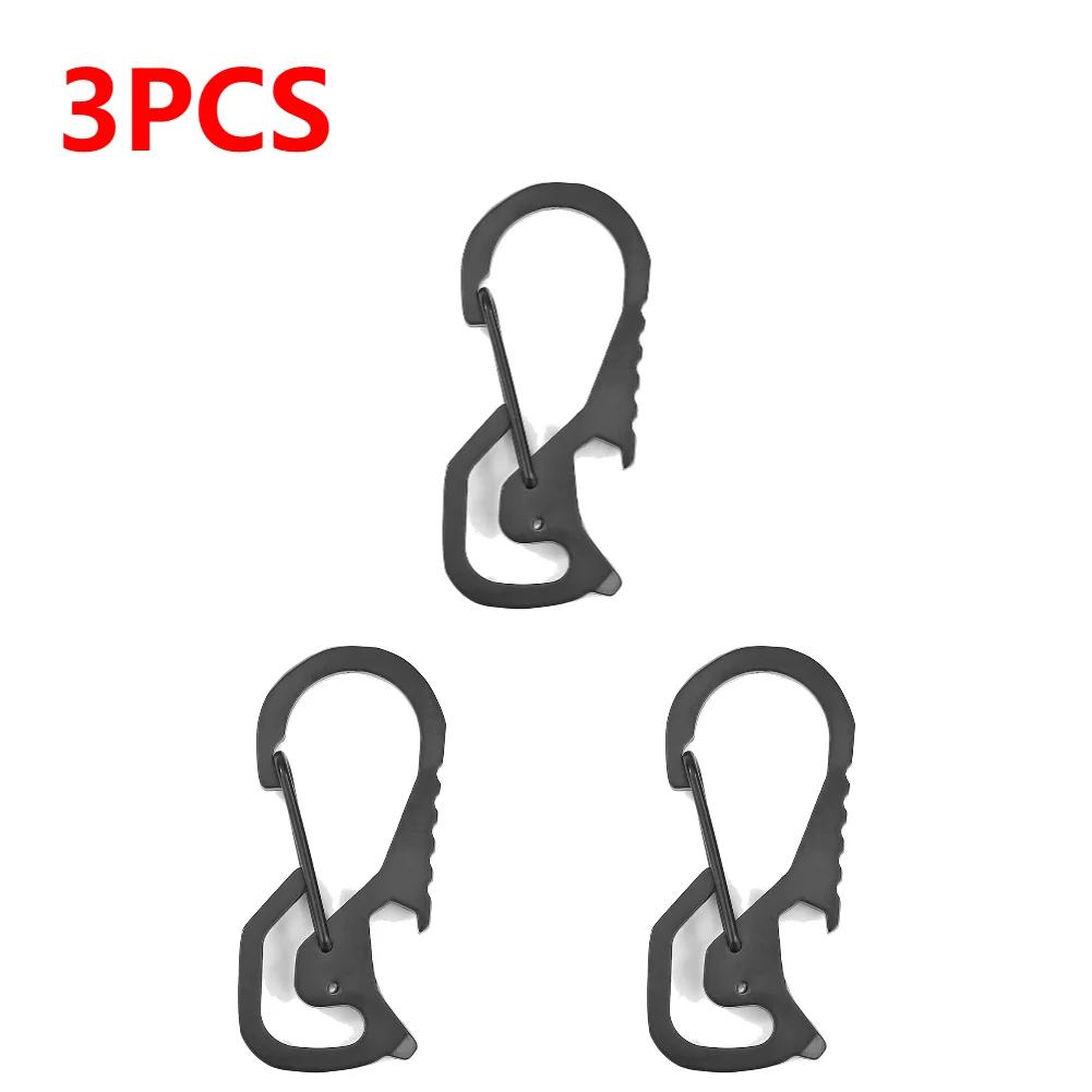 Keyring Bottle Opener Stainless Steel Pocket Keychain Carabiner Multifunctional Practical Mountaineering Buckle Outdoor Gear