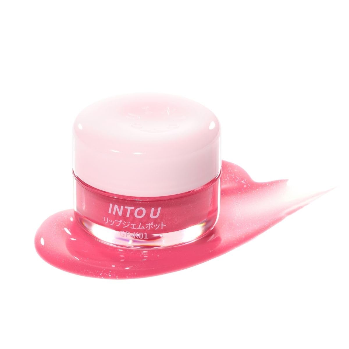 

INTO U Lip Gem Pot (Official Japanese Edition) - 4 Colors Available, Large Capacity, Includes Silicone Brush (GP-K01 Cherry Crystal)