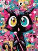 5D DIY Diamond Art Painting Cartoon Colorful Abstract Cat Animals Full Diamond Mosaic Diamond Embroidery Kit Home Decor