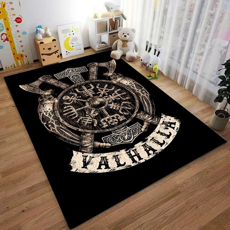 Viking Valhalla Theme Carpet Non-slip Rug Suitable for Living Room and Bedroom Sofas