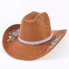 Beliebter europäischer und amerikanischer klassischer Wildleder Western Cowboyhut für Herren und Damen, großer Schirm, bestickt, Outdoor-Sonnenhut