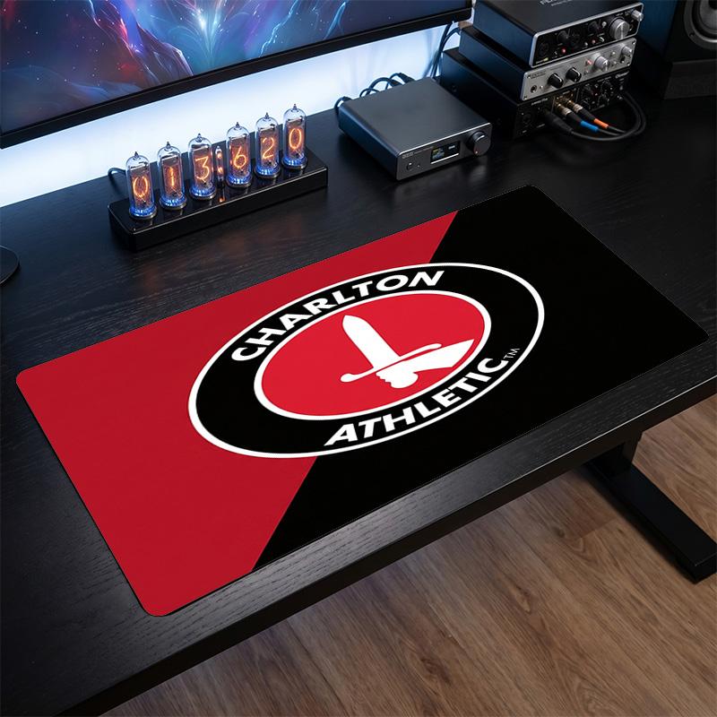 Charlton Athletic FC Theme Pattern Mouse Pad, Soccer Logo Design XXL Gaming Desk Mat Non-Slip Computer Mouse Pad