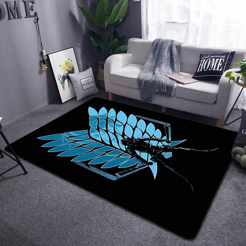 Attack On Titan Wings of Freedom Cartoon Carpet Children's Carpet Living Room Bedroom Anti-slip Carpet Photography Props Carpet