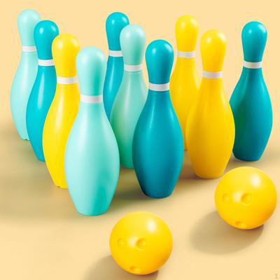 Kids Bowling Set with 10 Pins 2 Balls Toddler Activity Play Toys Outdoor Sports Game for Park