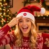Měkká sváteční kostýmová rekvizita Zpívající a tančící Santa klobouk, Animovaný hudební vánoční klobouk Kývající do rytmu s aktivací pohybem po stisknutí, Plyšový