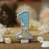0-9 Digital Glitter Candles Summer Beach Starfish Birthday Cake Decoration Number Mermaid Ocean Themed Party Cake Decor Supplies