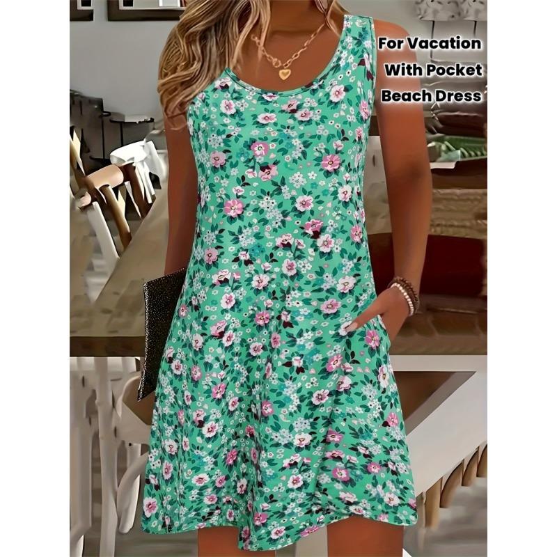 

Elegant Directional Spring and Summer New Small Floral Women s Vest Dress S