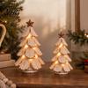 Festive Christmas Room Decor Vintage Lighted Tree Figurine, Glowing Tabletop Centerpiece with LED Indoor Light Decorations Light, Holiday Winter Pine
