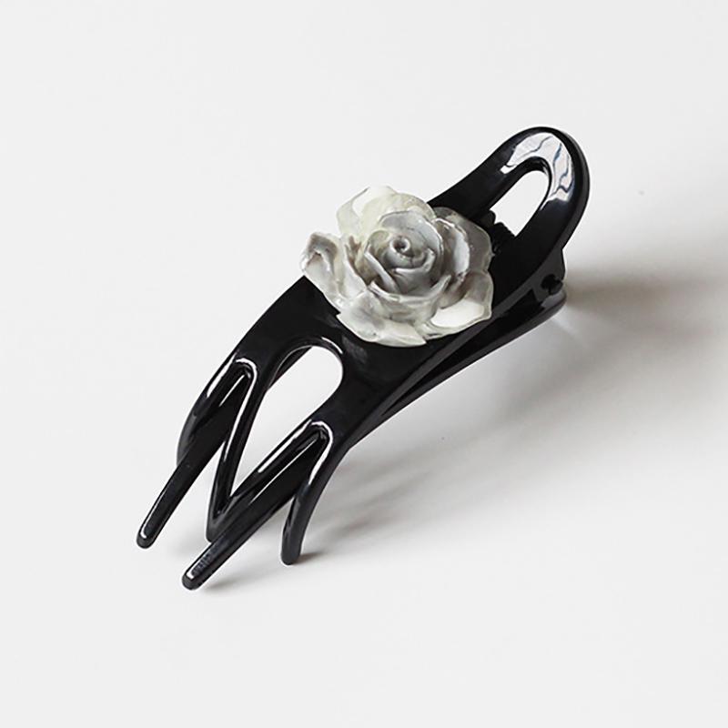 Elegante Exquisite Kamelienblume Haarspange Schlichtes Temperament Tuscheblume Haarspange Fortgeschrittener Sinn Hinterkopfspange Haarschmuck