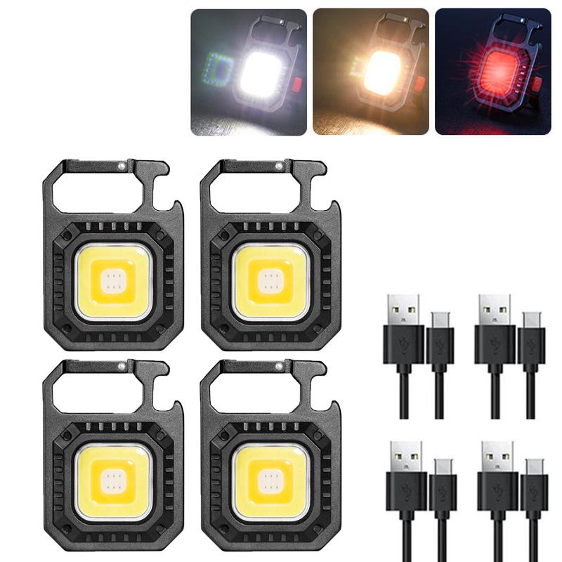 Portable Mini Keychain Light USB Rechargeable Flashlight led Waterproof Emergency Work Light Powerful Outdoor Camping Torch