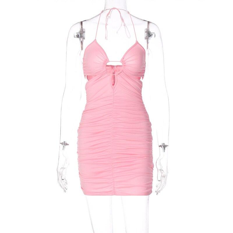 

Элегантное облегающее сексуальное женское платье для женщин 2022, лето 2022, корсет с открытыми плечами, мини-платья для вечеринок и клубов, женский халат Femme Ladies S розовый