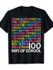 Unisex T-Shirt Men And Women Colorful Numbers from One To Ninety-Nine Show 100 Days of School Theme Soft And Comfortable Machine Washable Sports Short