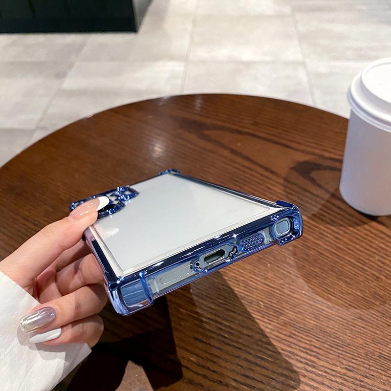 Luxury Plating TPU Four Corner Shockproof Transparent Phone Case For Samsung S24 Ultra S22 S23 Ultra Plus FE Bumper Back Cover