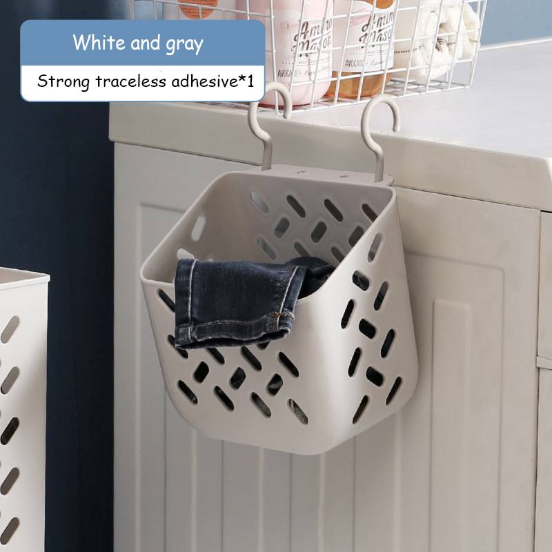 Wall-Mounted Dirty Clothes Basket Large-Capacity Folding Storage Basket Multi-Function Storage Basket Hollow Design Ventilation