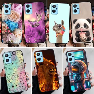 Für OPPO Realme 9i Hülle Mode Panda Blume Weiches Silikon Rückseiten Hüllen für Realme9i 4G Realme9 i Abdeckung RMX3491 etui Fundas tasche