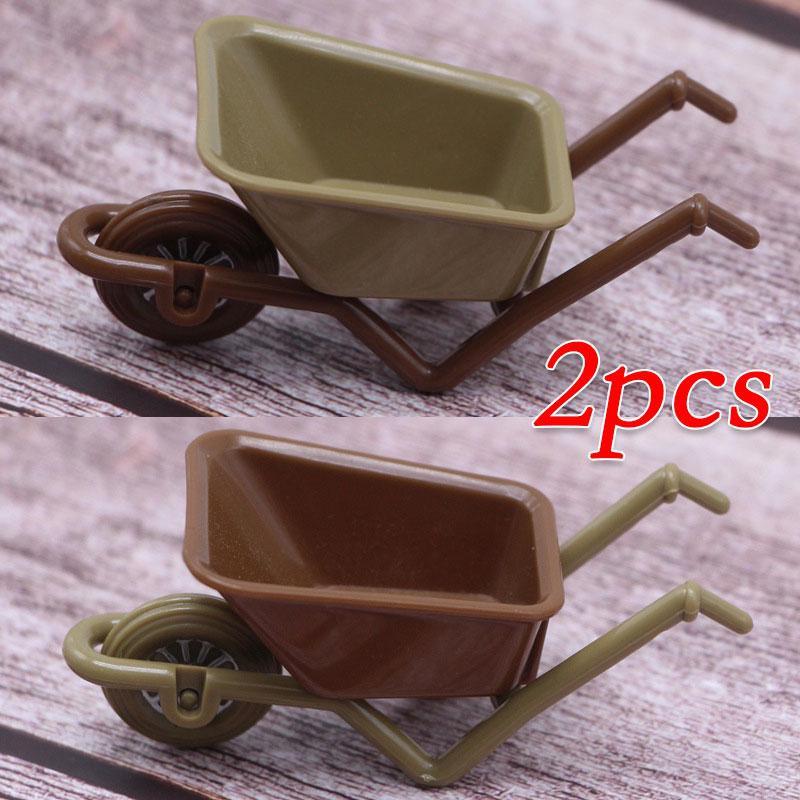 Plastic Miniature Furniture Trolley Dollhouse Accessories Mini Plastic Simulation Cart Miniature Farm Tool Model Dool House Decoration