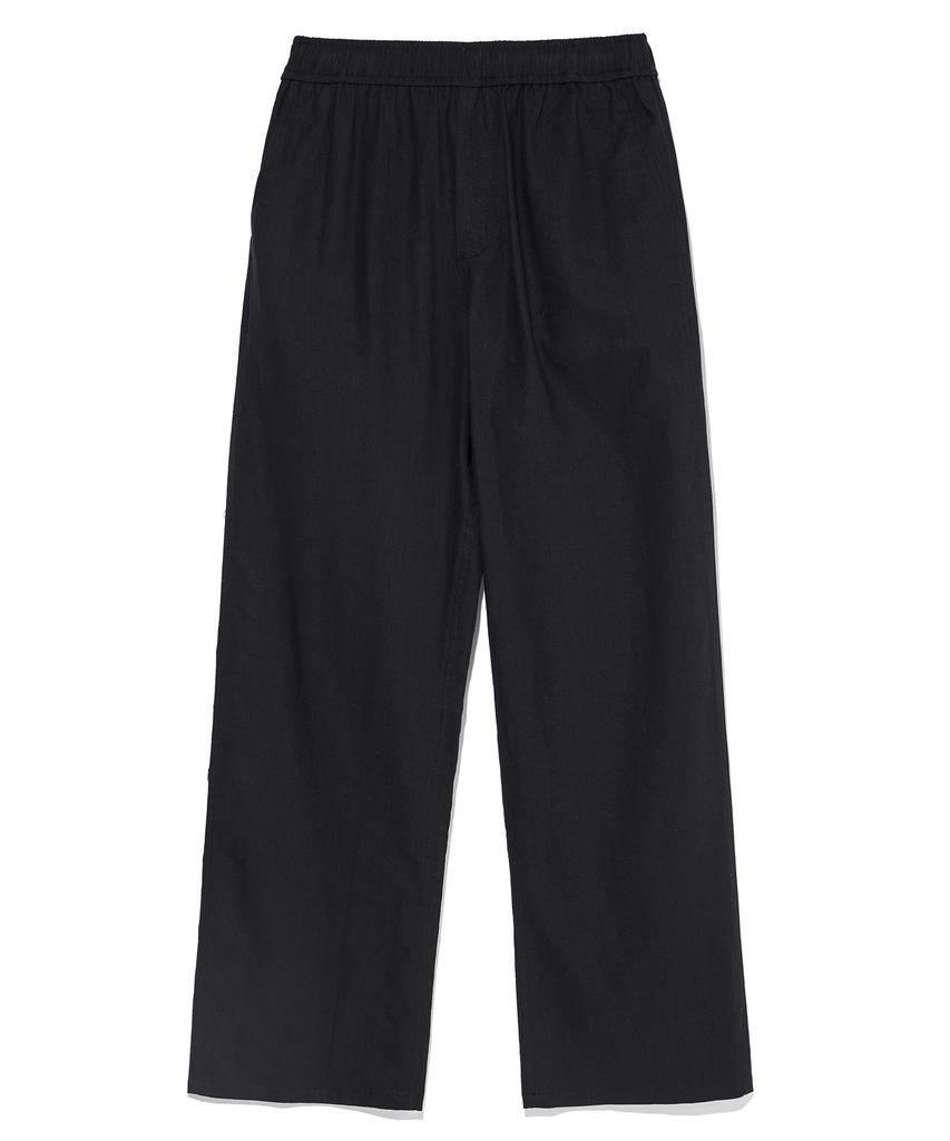 AOTT Linen Elastic Waist Wide Pants White