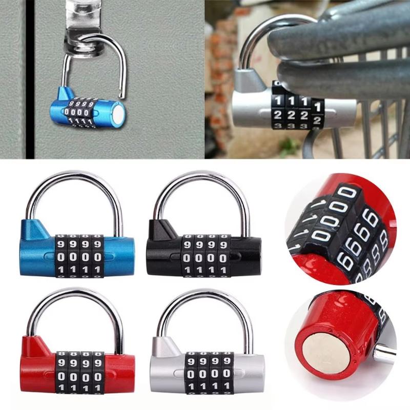4 Digit Number Combination Travel Password Lock Combination Padlock Zinc Alloy Safely Code Lock