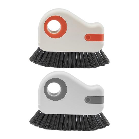 1/2 ks štěrbinový kartáč 2 v 1 kartáč na čištění drážek přenosný čistič okenních kolejniček s tvrdými štětinami škrabka lopatka ergonomická rukojeť čistič štěrbin