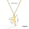 Elegant Ballet Dancer Pendant Necklace Stainless Steel Ballerina Necklaces For Women Jewelry Gifts