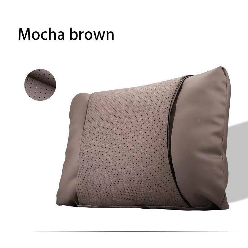 1/2PCS New Car Seats with Nappa Leather Headrests, Breathable Waist Cushions, Neck Pillows, and General Motors Neck Pillows