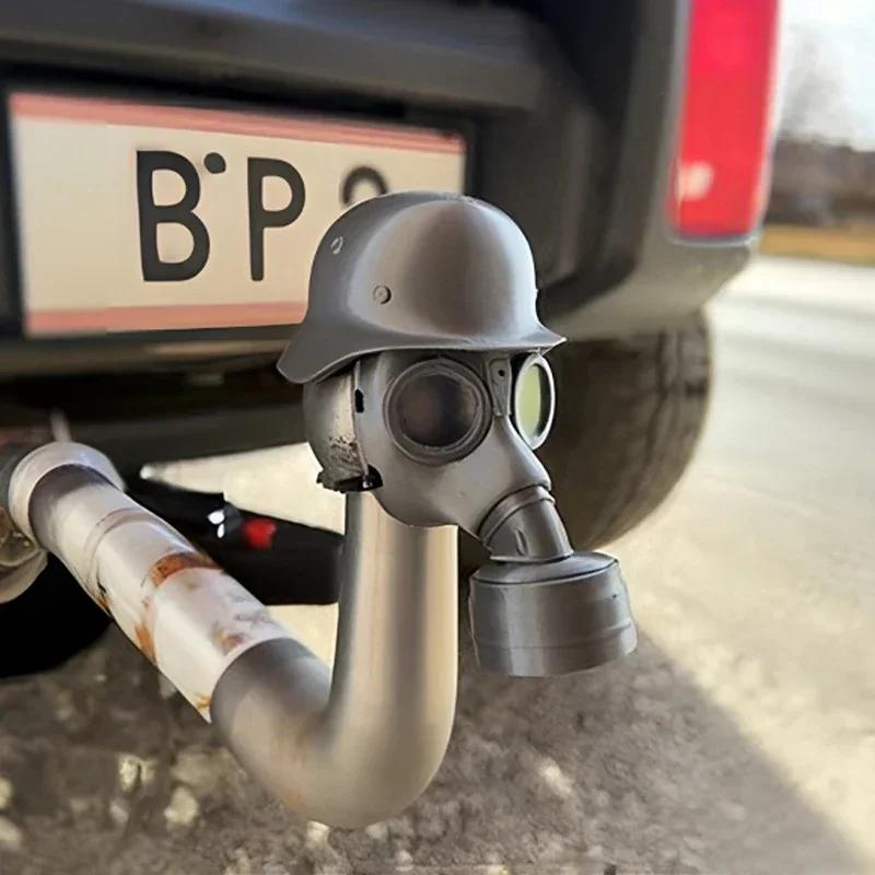 5stylesTrailer Hitch Cover with Steel Helmet and Gas Mask 3D Printed Trailer Hitch Ball Cover Prevent Receiver Tube From Rusting