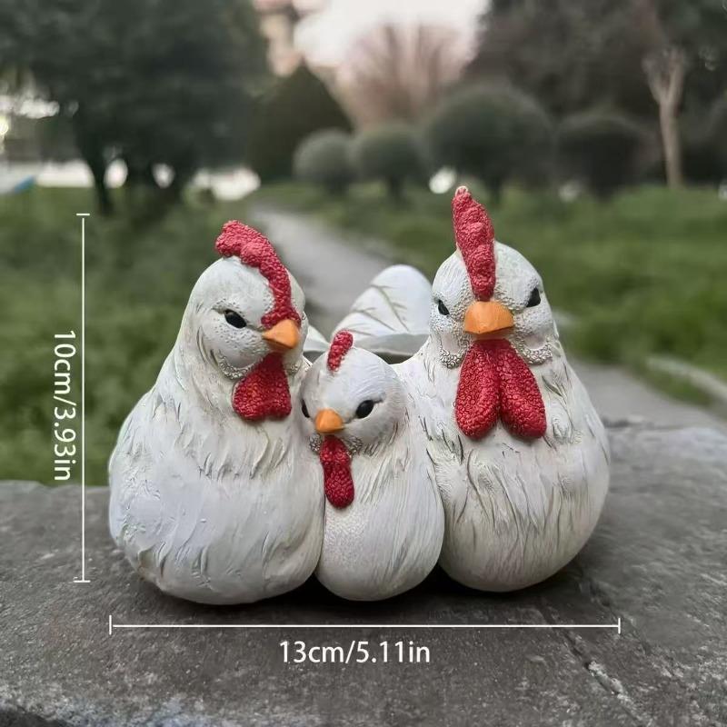 Vaso da Fiori Gallina Stile Campagnolo da Esterno Resina Artigianato Creativo Decorazione Casa Pezzo Decorazione Giardino Pezzo in Resina