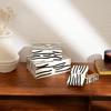 Zebra Pattern Bone Inlay Box Set of 3 – Handcrafted Decorative Storage Boxes