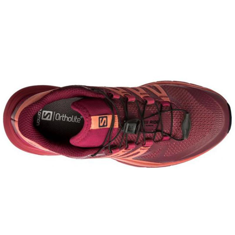 SALOMON Sense Ride 4 Slip Resistant, Abrasion Resistant, Breathable Low Top Outdoor Shoes Women's Red Orange Sneakers 398486