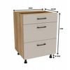 Kitchen Cabinet with Drawers Super Slim 60 Capri Oak Evoke Cashmere Front