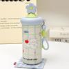 Cute Cat Theme 600ml Stainless Steel Insulated Travel Mug With Straw For Kids And Adults