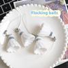 Cute Cartoon Flocking Simulated Badminton Keychain Cartoon Kawaii Pendant Key Chain Phone Strap Bag Charms Jewelry Accessories
