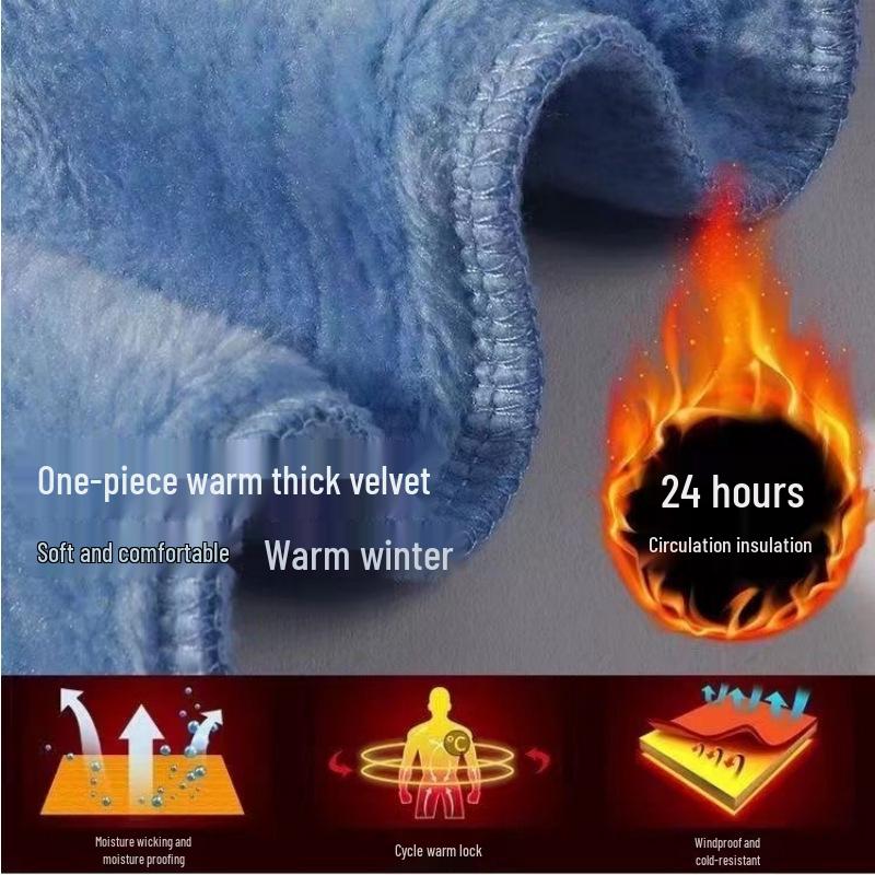 Velvet Lined Korean Style Men's Round Neck Sweatshirt, Autumn/Winter, Long Sleeve, Loose Fit, Plus Size, Trendy Temperament Top.