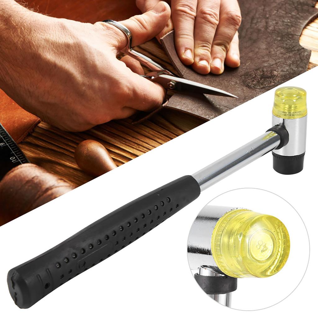 Double Face Detachable Rubber Hd Hammer Lther Craft Handcraft   with Steel Handle