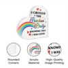 1pc Heart Shaped Acrylic Sign Table Decor, 'I Crossed the Rainbow Bridge Knowing That I Was Loved' - Contemporary Style Desktop Decoration for Home