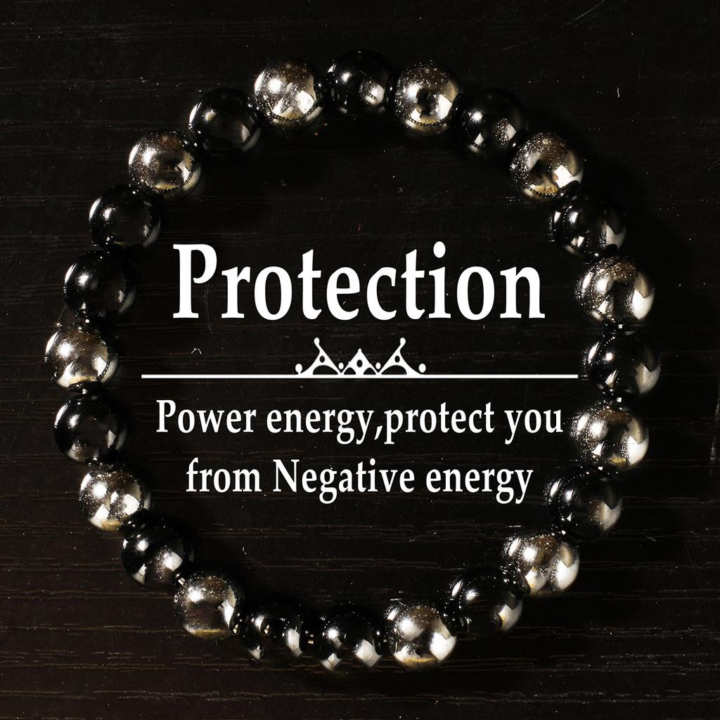 Simple men's bracelet, black iron gallstone bracelet, batch goods, European and American street bracelet beads.