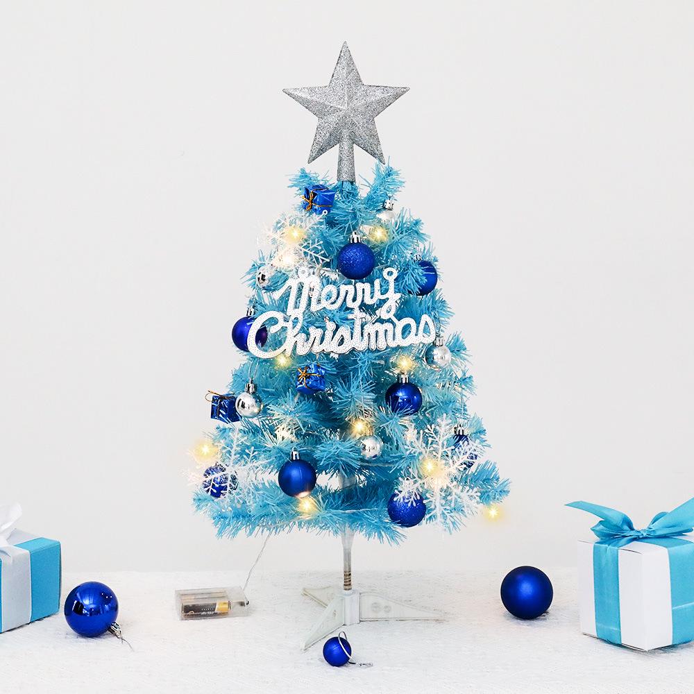New Style Mini Blue Christmas Tree Set - 45cm/60cm Desktop Decoration