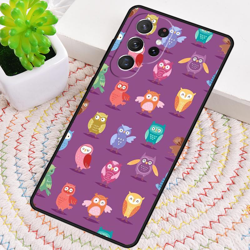 Owl Cute Lovers Kawaii Cartoon Silicone Phone Case For Samsung Galaxy Note 10 Pro S26 S25 S24 S23 S22 S21 Plus Ultra Capa Cover