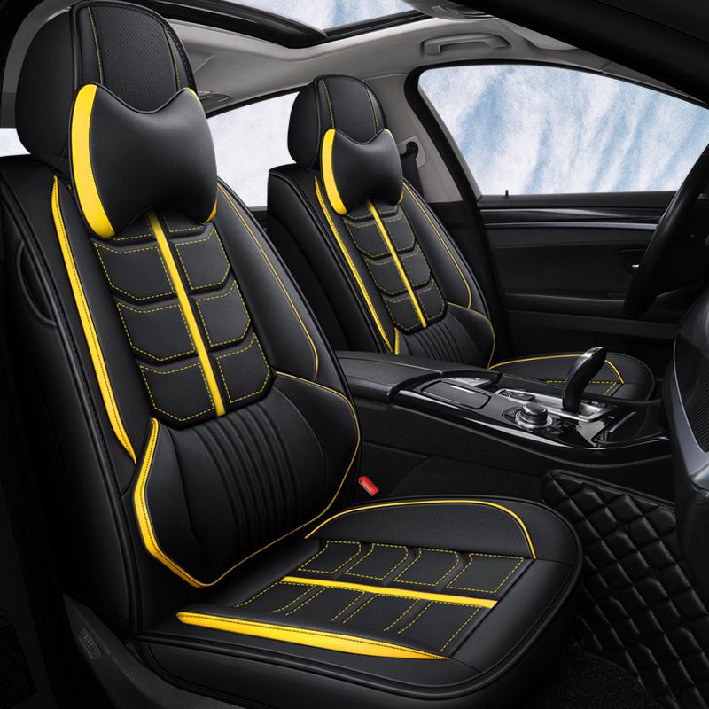 Universal Leather Seat Cover for Corolla Zhi Xiang/Crown - Fits All Seasons, Full Wrap, Five-Seater Cushion